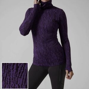 Athleta Flurry Elemental Turtleneck Purple/Black NWT